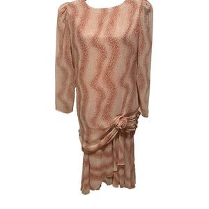 Simon Sez Women's Dress Size 13/14 Vintage Red/Pink Drop Waist Popover USA‎